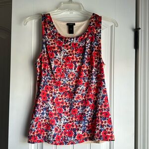 Orange and Blue Floral Ann Taylor Top